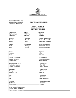 Angola Visa Application Form