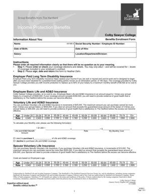 Income Protection Benefits Form