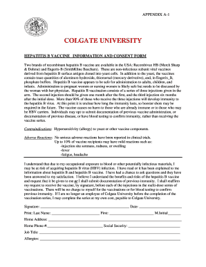 Hepatitis B Vaccine Consent Form