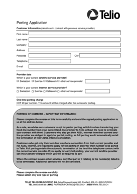 Telio Telecom Porting Application