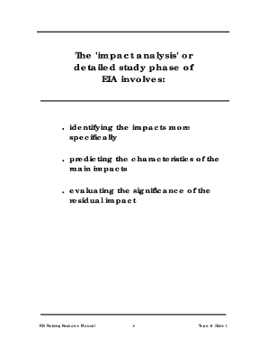 EIA Impact Analysis Checklist