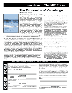 The MIT Press Order Form