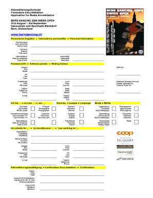 Media Accreditation Form