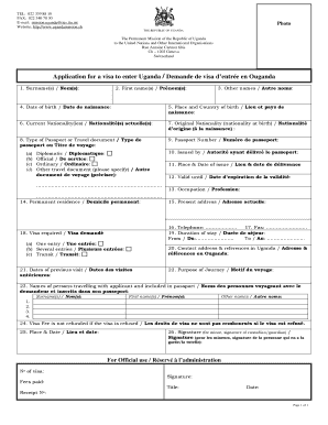 Uganda Visa Application Form