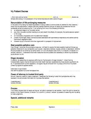 Patient Decree Form