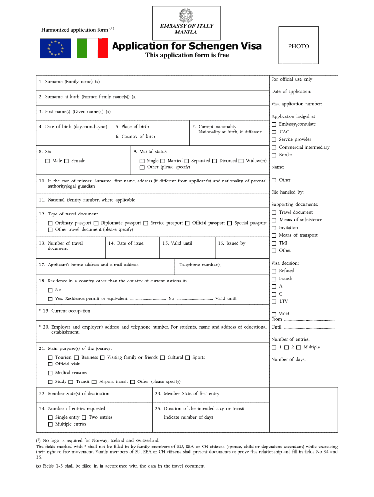 How To Apply For Eruopean Visa Fill Online Printable Fillable Blank PdfFiller