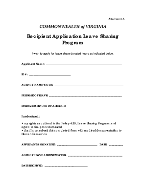 Virginia Leave Sharing Program Application
