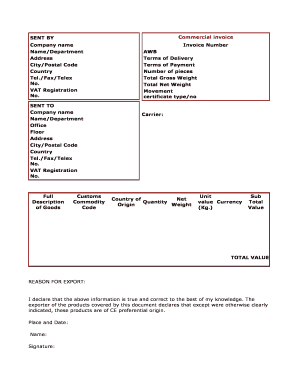 14 Printable Proforma Invoice Format For Export Templates Fillable Samples In Pdf Word To Download Pdffiller