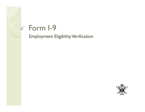 Form I-9 Employment Eligibility Verification