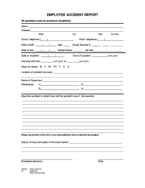 Employee Accident Report