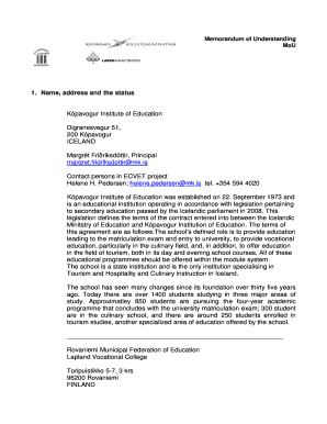 Memorandum of understanding sample templates - free pdf ebook ... - ecvet-moto isfol