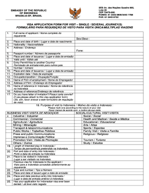 Indonesia Visa Application Form