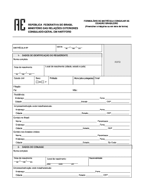 Formulário de Matrícula Consular