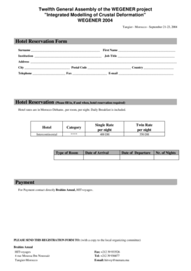 Hotel Reservation Form Payment - fc up