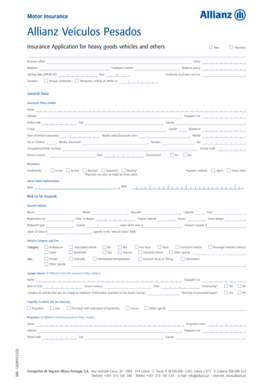 Allianz Heavy Vehicle Insurance Application