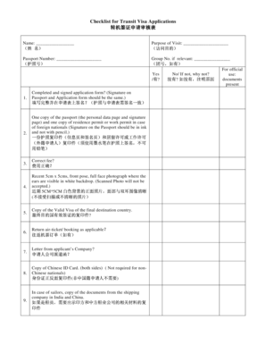 Visa Application Checklist