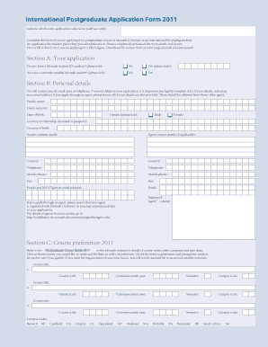 International Postgraduate Application Form 2011