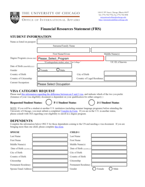 University of Chicago Financial Resources Statement