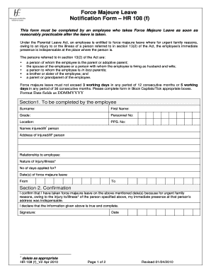 hr form 108