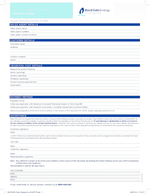Power Flushing Sales Order Form