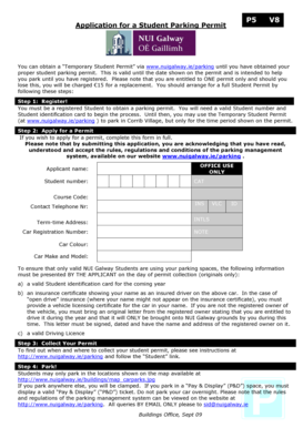 Student Parking Permit Application