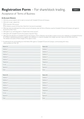 Share Trading Account Registration Form