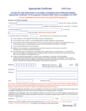 Appropriate Certificate CHY2 Cert