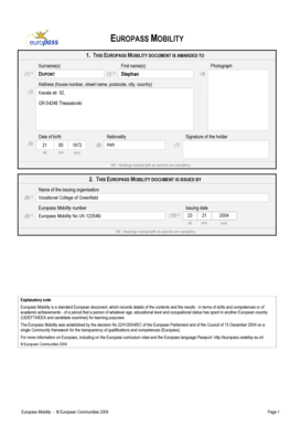 Europass Mobility Document