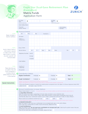 Eagle Star Dual-Save Retirement Plan Application Form