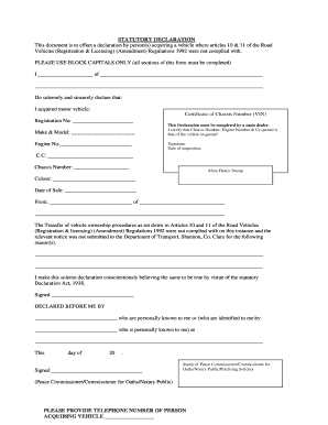 download statutory declaration form