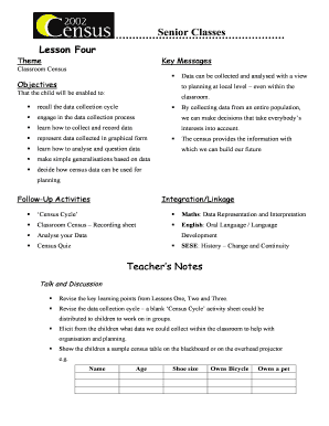Classroom Census Data Collection Form