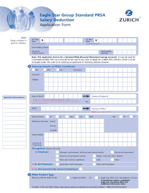 Eagle Star Group Standard PRSA Salary Deduction Application Form