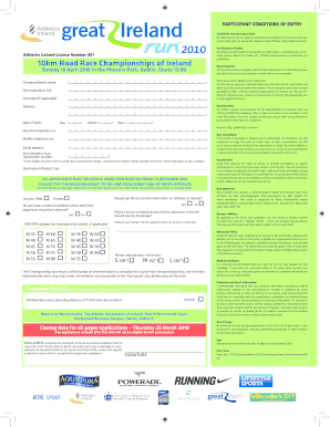 Great Run Series Conditions of Entry