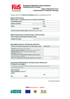 Employee Retention Grant Scheme Stage II Application Form