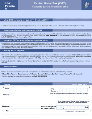 Capital Gains Tax Payment Form