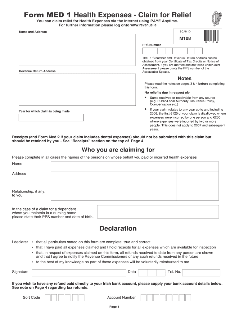 med 1 form pdf Preview on Page 1