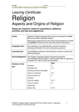 Leaving Certificate Religion Study Guide