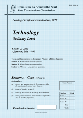 Leaving Certificate Technology Exam 2010