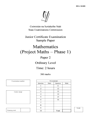Junior Certificate Mathematics Sample Paper