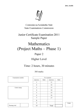 Junior Certificate Mathematics Sample Paper