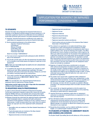 Aegrotat or Impaired Performance Application