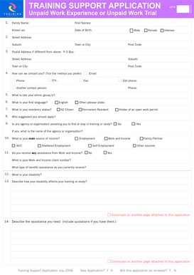 Training Support Application