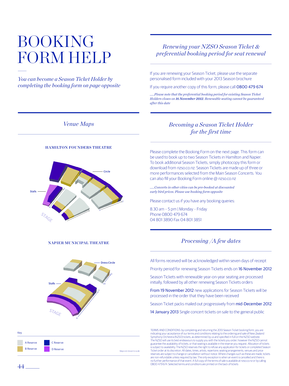 NZSO Season Ticket Booking Form