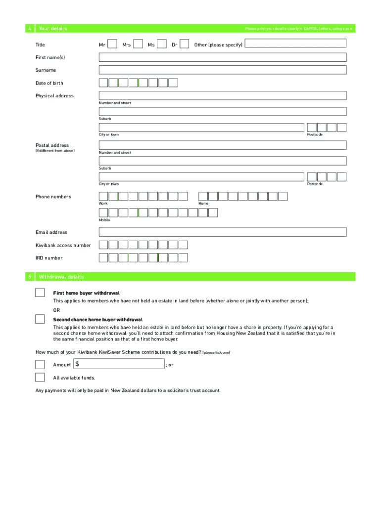 kiwisaver withdrawal Preview on Page 1.