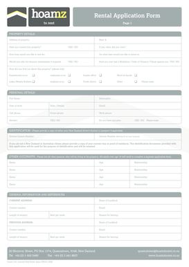 Rental Application Form