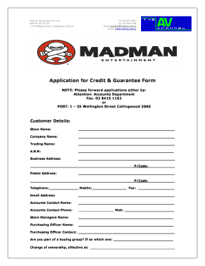 personal credit application form