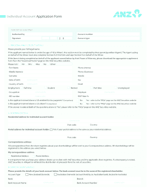 Individual Account Application Form