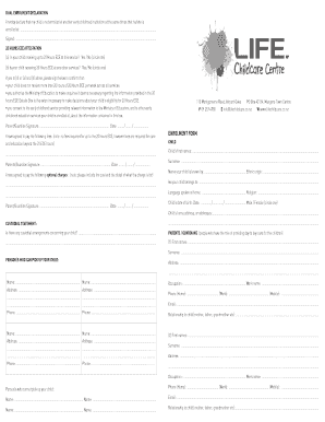 Early Childhood Enrolment Form