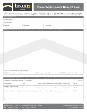 Tenant Maintenance Request Form