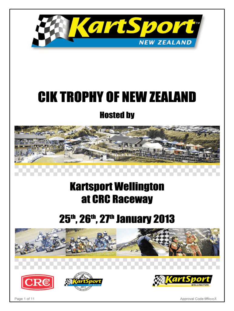 Official entry form - KartSport Wellington Preview on Page 1